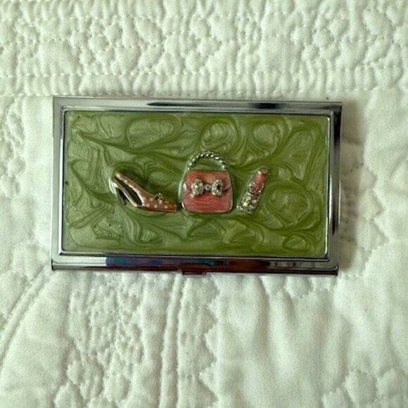 SPRING STREET green Business Card Case Holder - Picture 1 of 3